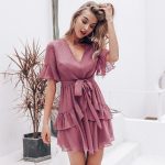 Robe Rose Poudré Bohème Chic