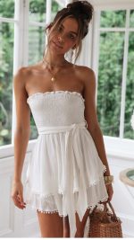 Robe Blanche Bohème courte