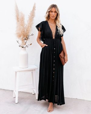 Robe Longue Bohème Noir