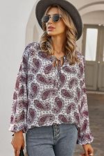 Blouse Bohème Motif Cachemire