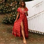 Robe Bohème Rouge Échancrée