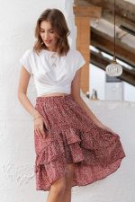 Jupe Bohème Asymétrique Volantée