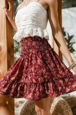 Jupe Bohème Courte Taille Haute