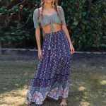 Jupe Bohème Longue Bleu Marine