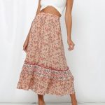 Jupe Bohème Longue Rose