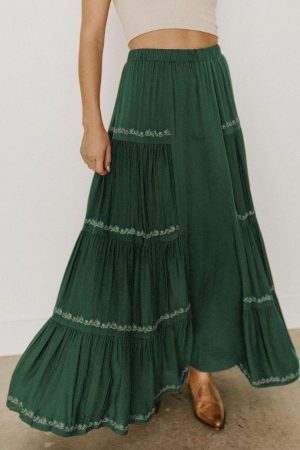 Jupe Bohème Longue Verte