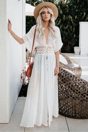 Kimono Blanc Bohème Plage