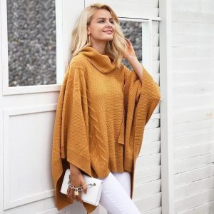 Poncho Bohème Col Roulé