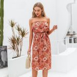 Robe Bohème Bustier Mi-Longue