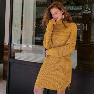 Robe Bohème Hiver Moutarde