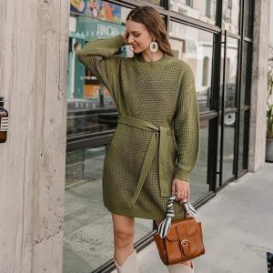 Robe Bohème Hiver Verte