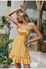 Robe Bohème Jaune Brodée