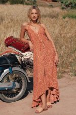 Robe Bohème Longue à Pois