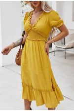 Robe Bohème Longue Jaune