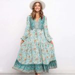 Robe Bohème Manches Longues Rétro