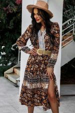 Robe Bohème Noire Fleurie