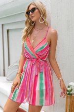 Robe Bohème Rayures Colorée