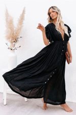 Robe Maxi Noire Bohème Chic