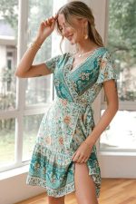 Robe Portefeuille Imprimé Bohème