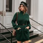 Robe-pull Bohème Col Roulé