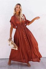 Robe Terracotta Longue Bohème